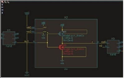 圖2：采用 Calibre PERC 的 TDDB 檢查法：一個(gè)具有高壓路徑的薄柵氧 PMOS（型號(hào)：pmos_lv）可能會(huì)導(dǎo)致 NTBI 。