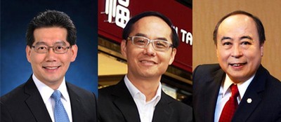 (左起) 香港特別行政區(qū)商務及經(jīng)濟發(fā)展局局長蘇錦梁先生、周大福珠寶集團有限公司董事總經(jīng)理黃紹基先生、六福集團主席及行政總裁黃偉常先生